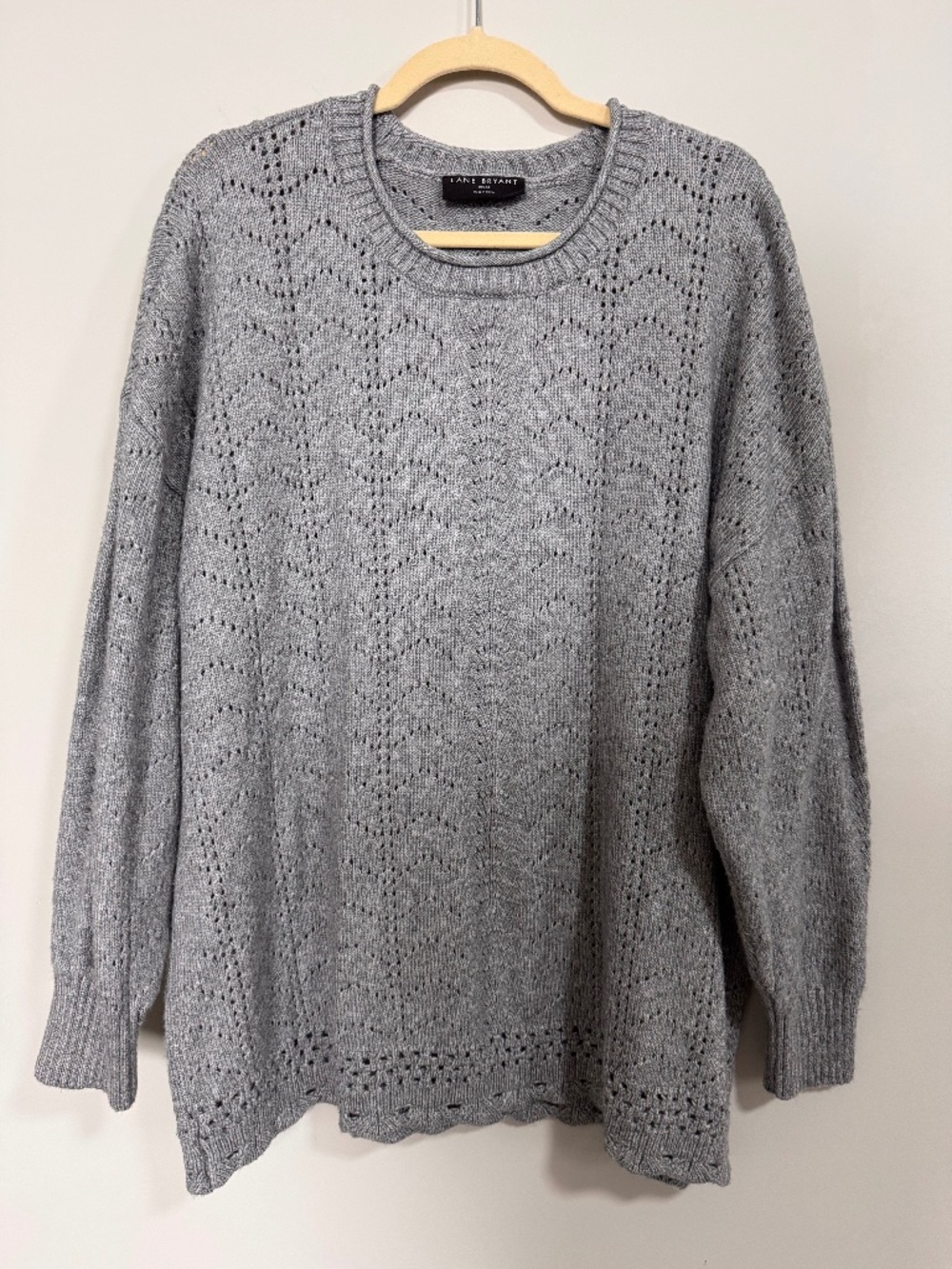 Lane Bryant Gray Crew-Neck Sweater
